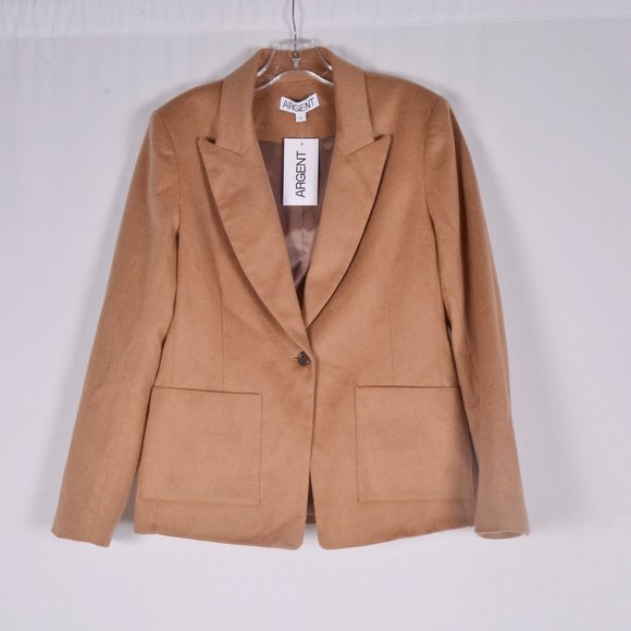 ARGENT Patch Pocket Blazer in Wool Camel - Picture 5 of 7